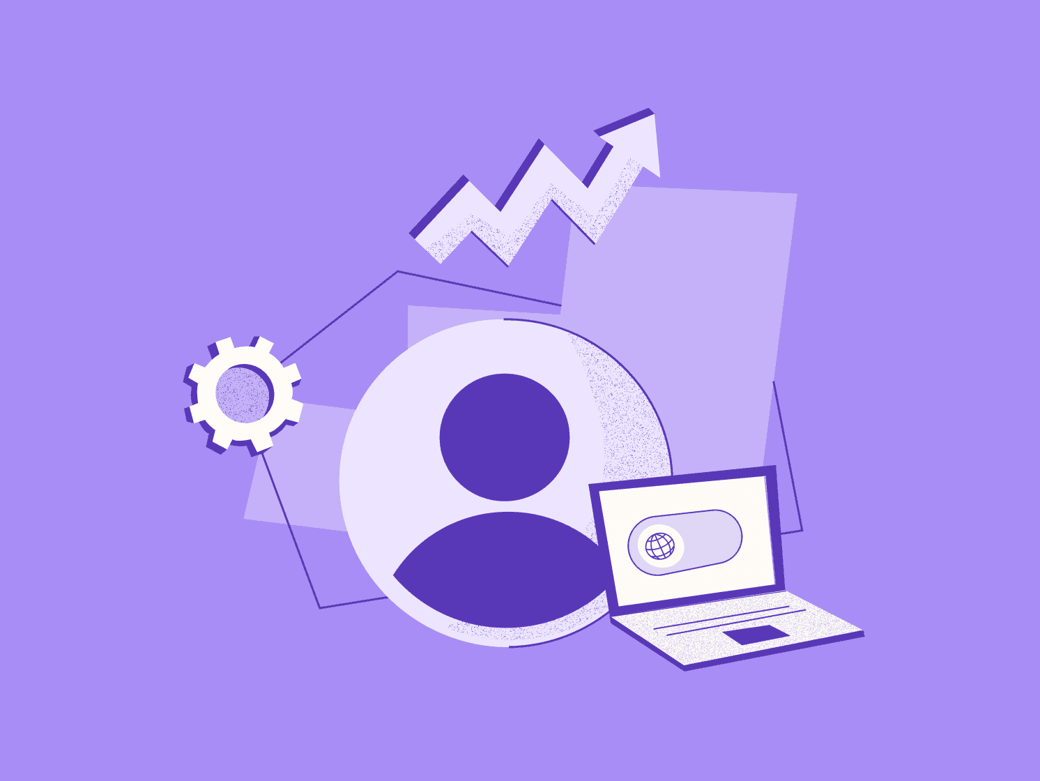 blog hero illustration avatar computer automation