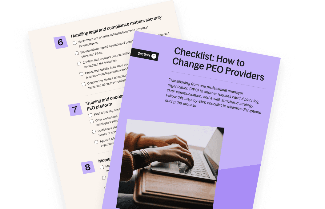 peo provider checklist