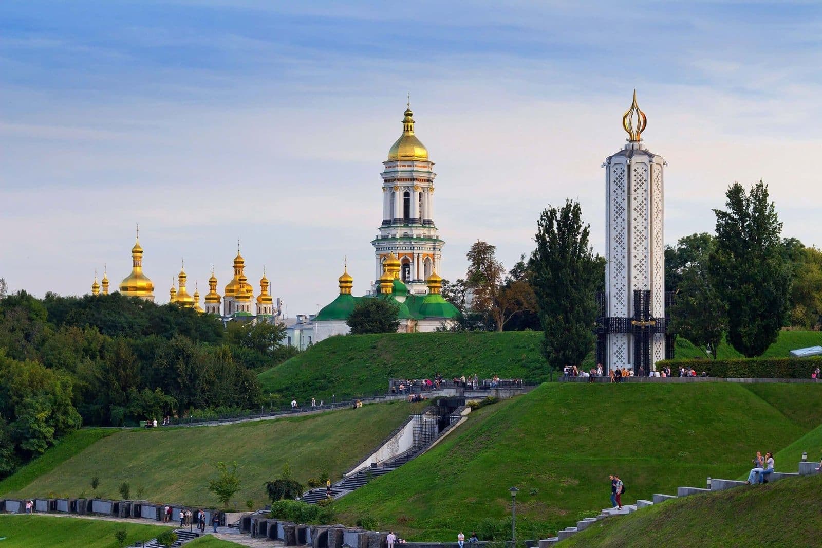 A view of church domes in Ukraine