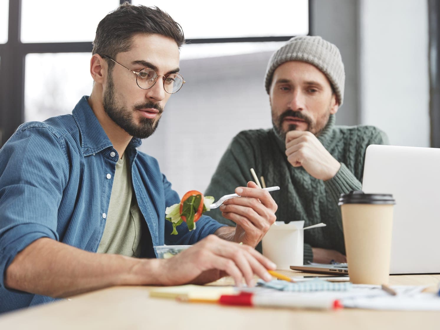 Two colleagues asking payroll questions