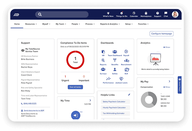 deel peo comparison adp totalsource dashboard