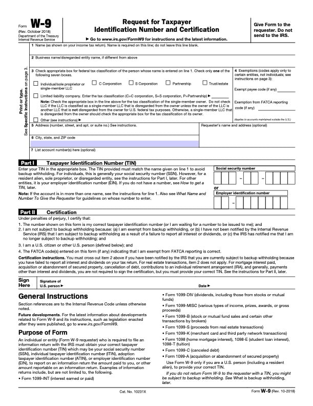 w9 form IRS