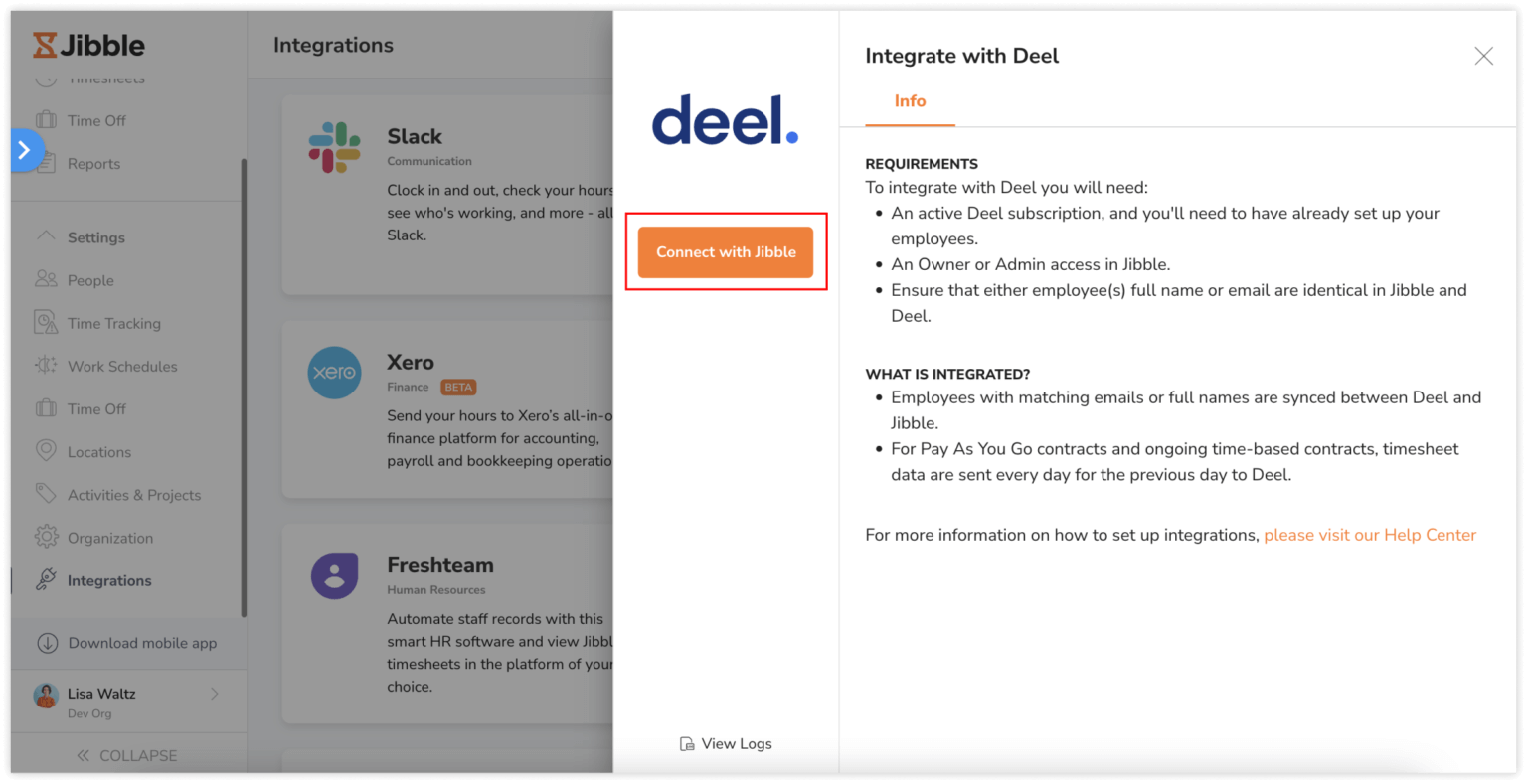 Integrate with Deel